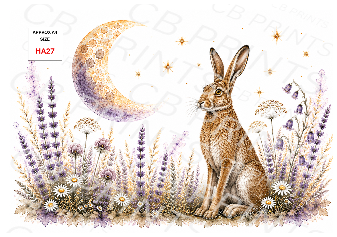 Hare Decoupage Print HA27 | Mulberry Paper