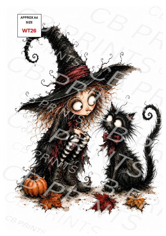 Witch Decoupage Paper Print WT26 – Mulberry Paper