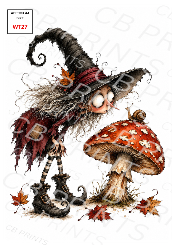 Witch Decoupage Paper Print WT27 – Mulberry Paper