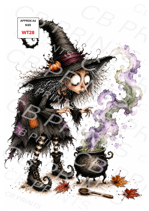 Witch Decoupage Paper Print WT28 – Mulberry Paper