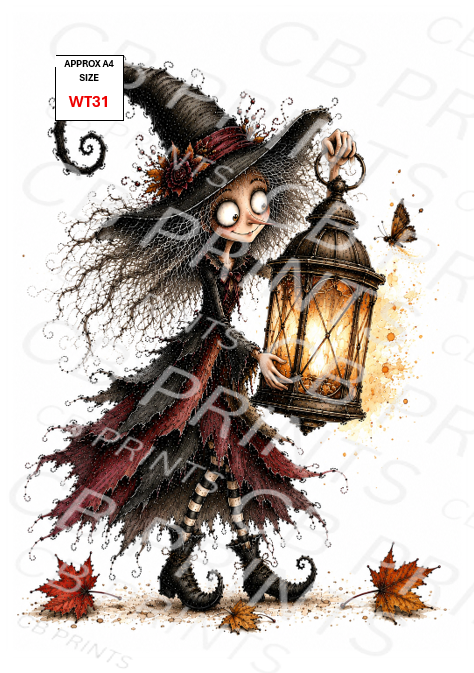 Witch Decoupage Paper Print WT31 – Mulberry Paper
