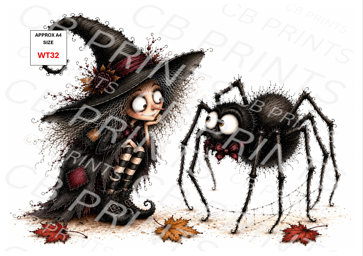 Witch Decoupage Paper Print WT32 – Mulberry Paper