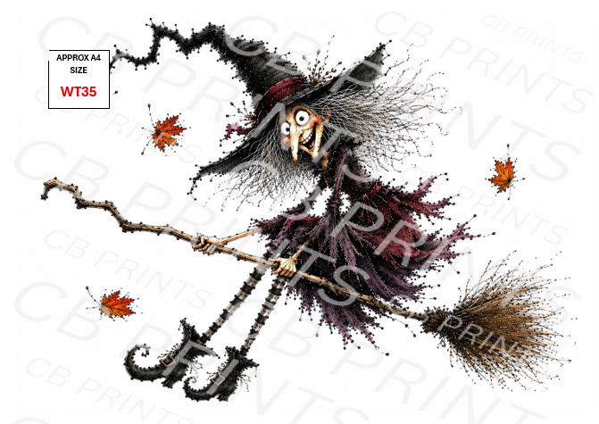 Witch Decoupage Paper Print WT35 – Mulberry Paper