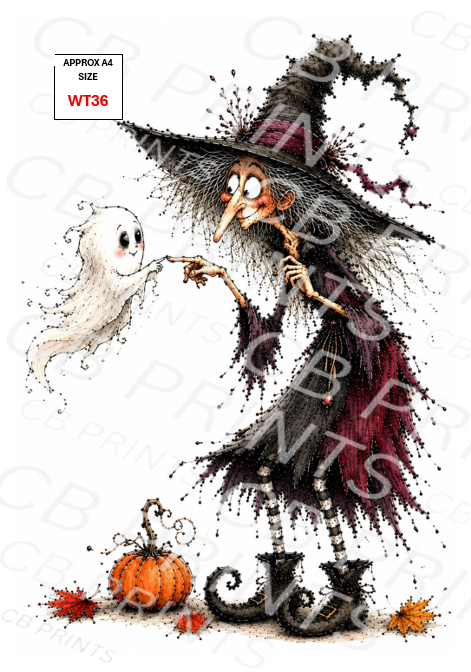 Witch Decoupage Paper Print WT36 – Mulberry Paper