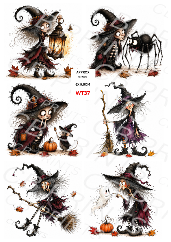 Witch Decoupage Paper Print WT37 – Mulberry Paper