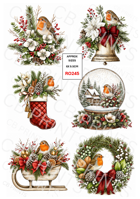 Robin Decoupage Paper Print RO245 | Mulberry Paper