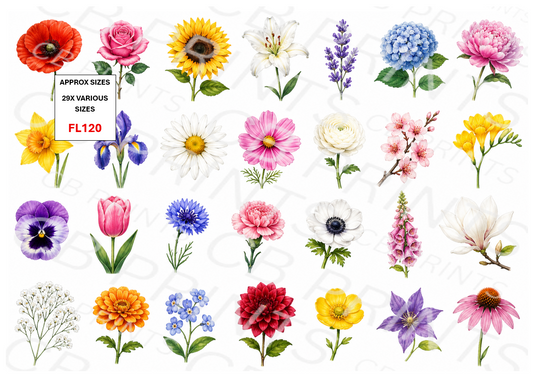 Floral Decoupage Print FL120 | Mulberry Paper