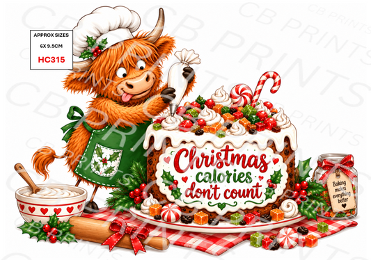 Christmas highland cow Decoupage Paper Print HC315 – Mulberry Paper