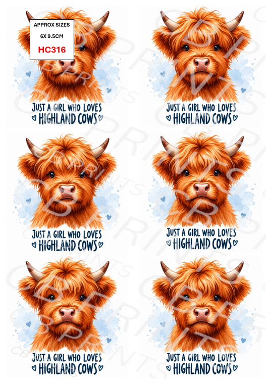 Highland Cow Decoupage Print HC316 | Mulberry Paper