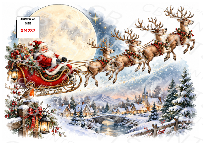 Christmas Decoupage Paper Print XM237 – Mulberry Paper