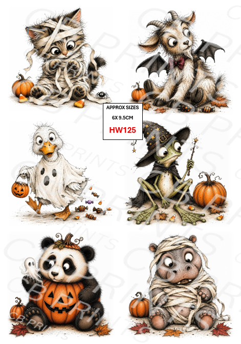 Halloween Decoupage Paper Print HW125 – Mulberry Paper