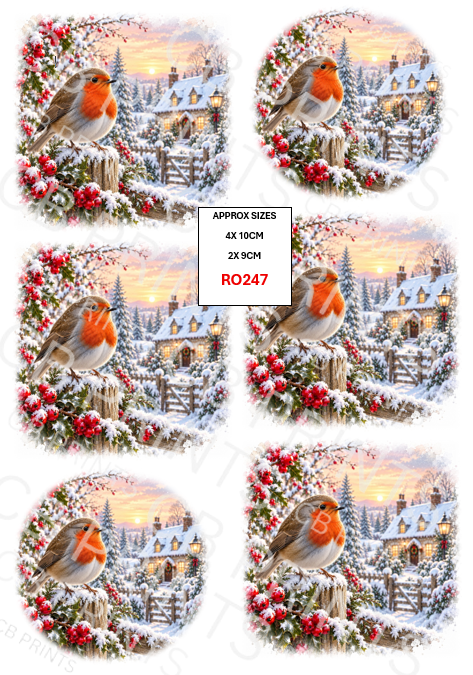 Robin Decoupage Paper Print RO247 | Mulberry Paper