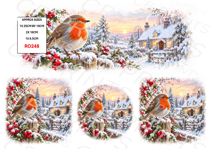 Robin Decoupage Paper Print RO248 | Mulberry Paper