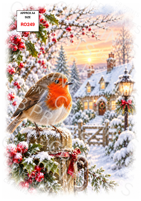 Robin Decoupage Paper Print RO249 | Mulberry Paper