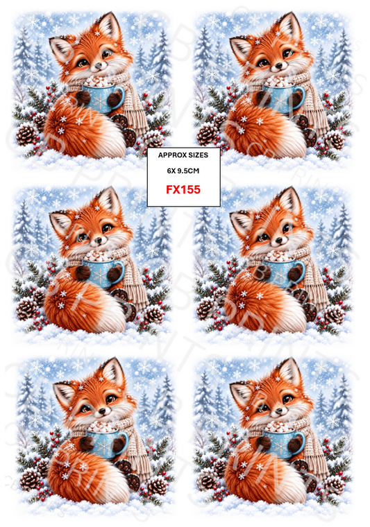 Christmas Fox Decoupage Print FX155 | Mulberry Paper