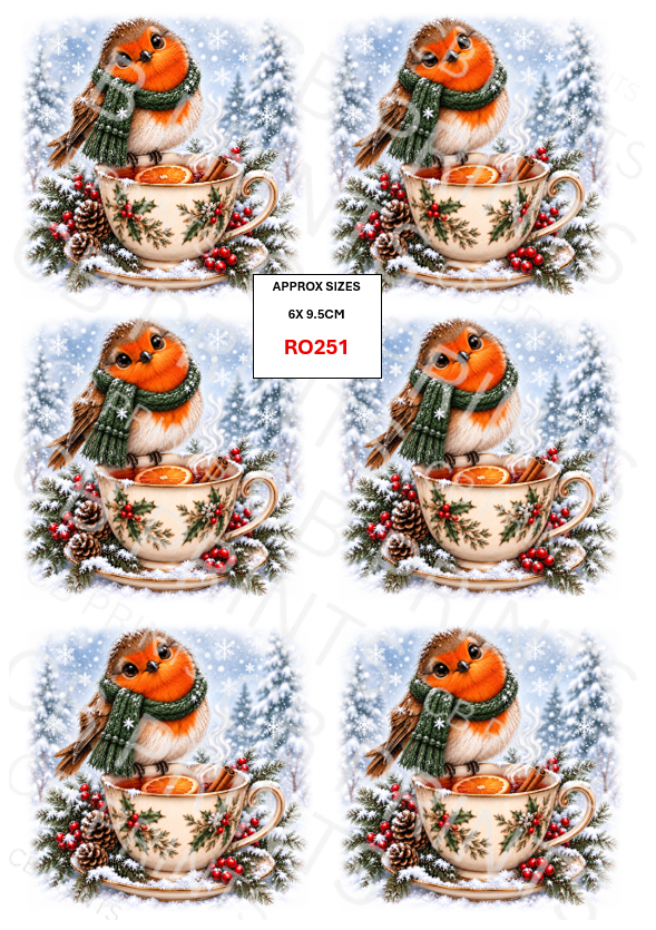 Robin Decoupage Paper Print RO251 | Mulberry Paper