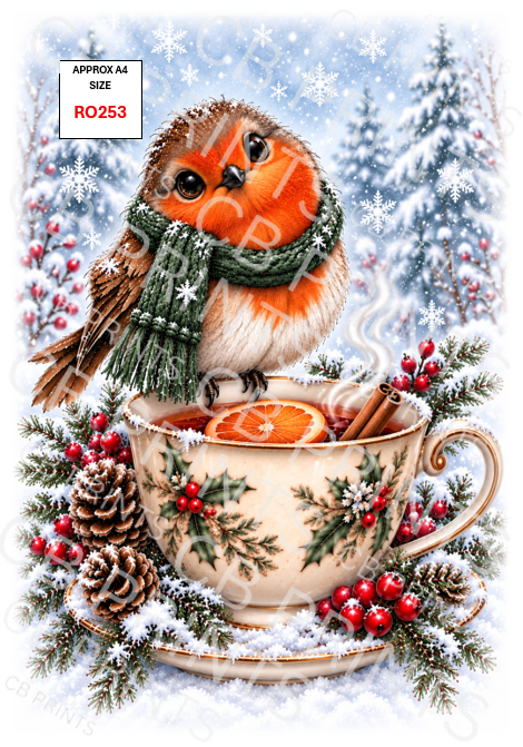 Robin Decoupage Paper Print RO253 | Mulberry Paper