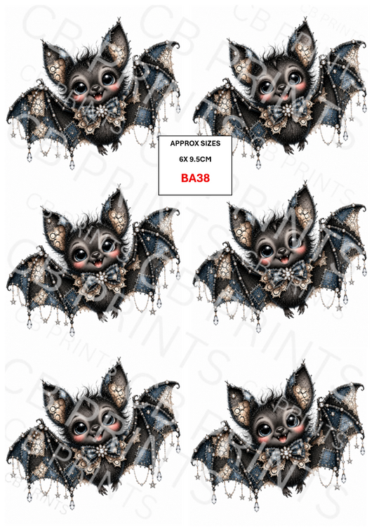 Bat Decoupage Paper BA38 – Mulberry Paper Print