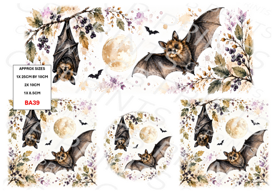 Bat Decoupage Paper BA39 – Mulberry Paper Print