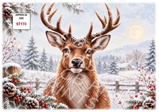 Stag Decoupage Print ST173 | Mulberry Paper