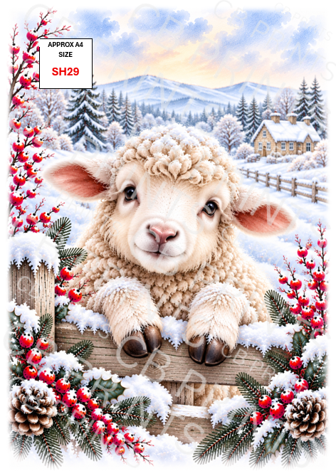 Sheep Decoupage Print SH29 | Mulberry Paper