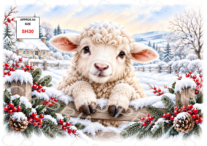 Sheep Decoupage Print SH30 | Mulberry Paper