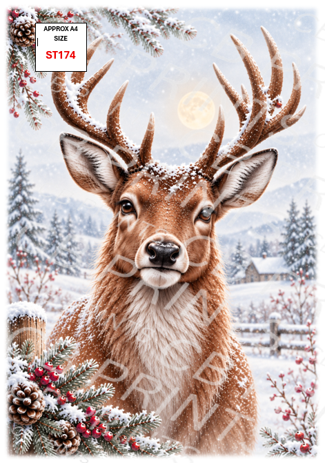 Stag Decoupage Print ST174 | Mulberry Paper
