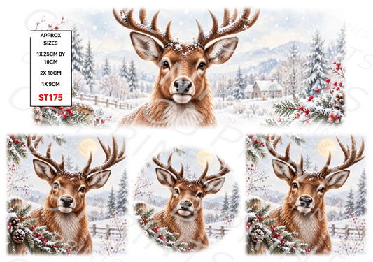 Stag Decoupage Print ST175 | Mulberry Paper
