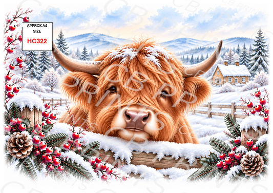 Highland Cow Decoupage Print HC322 | Mulberry Paper