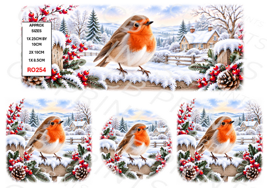 Robin Decoupage Paper Print RO254 | Mulberry Paper