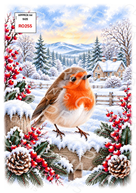 Robin Decoupage Paper Print RO255 | Mulberry Paper