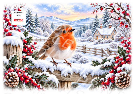 Robin Decoupage Paper Print RO256 | Mulberry Paper