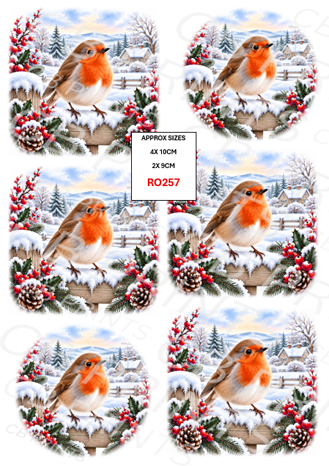 Robin Decoupage Paper Print RO257 | Mulberry Paper