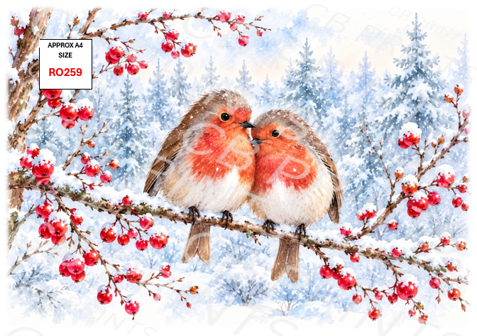 Robin Decoupage Paper Print RO259 | Mulberry Paper