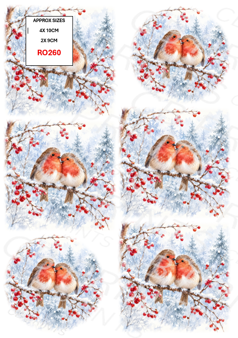 Robin Decoupage Paper Print RO260 | Mulberry Paper