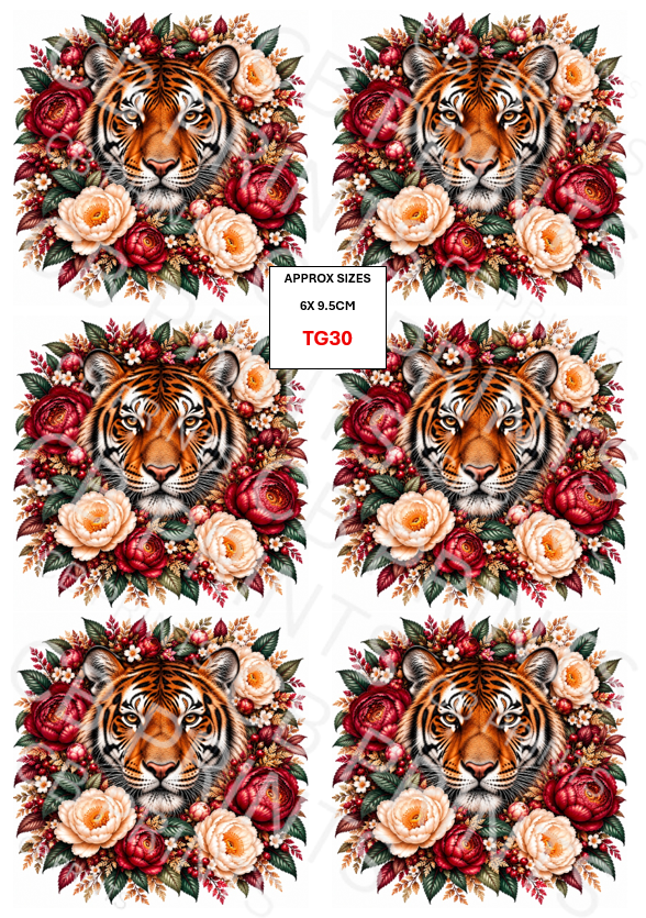 Tiger Decoupage Print TG30 | Mulberry Paper