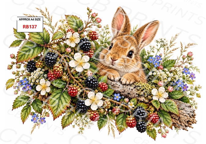 Rabbit Decoupage Print RB137 | Mulberry Paper