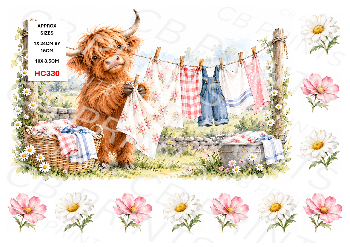 Highland Cow Decoupage Print HC330 | Mulberry Paper