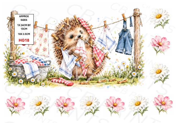 Hedgehog Decoupage Print HG18 | Mulberry Paper