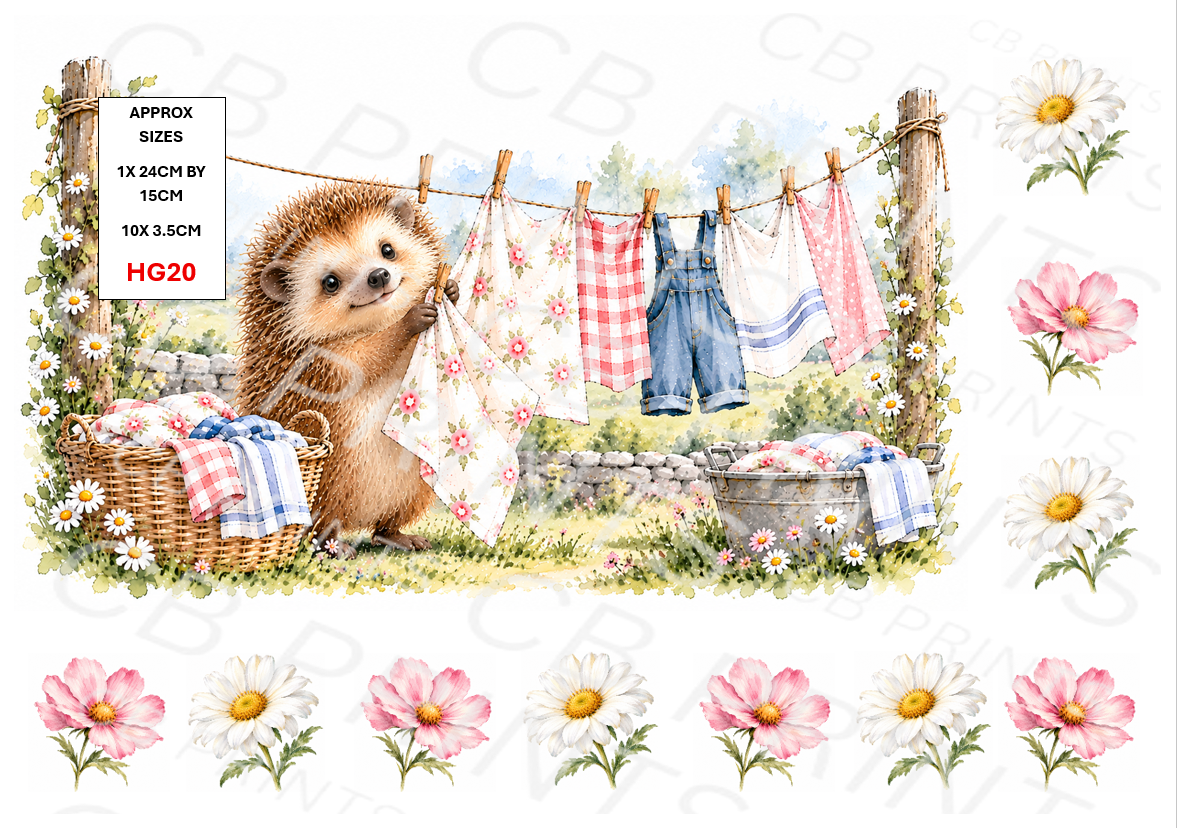 Hedgehog Decoupage Print HG20 | Mulberry Paper