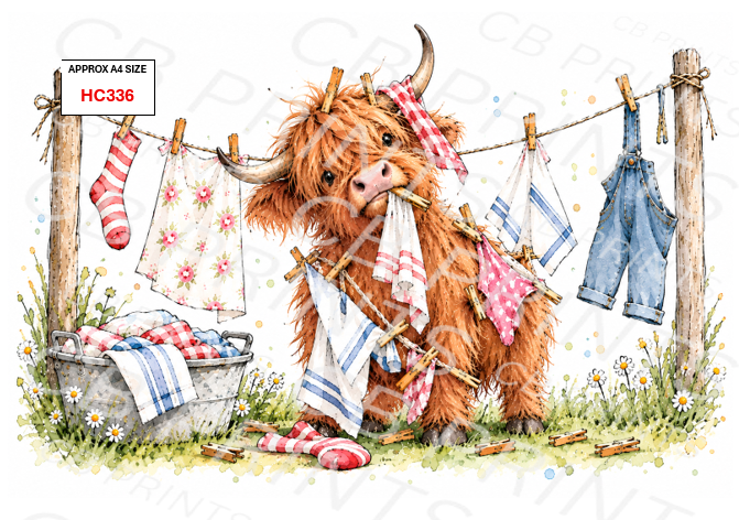 Highland Cow Decoupage Print HC336 | Mulberry Paper