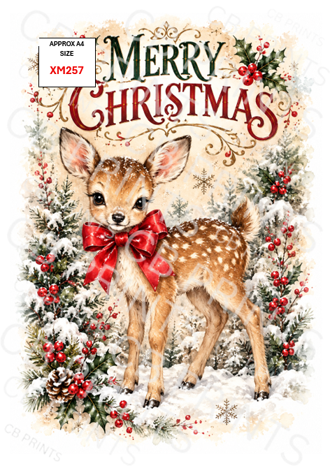 Christmas Decoupage Paper Print XM257 – Mulberry Paper