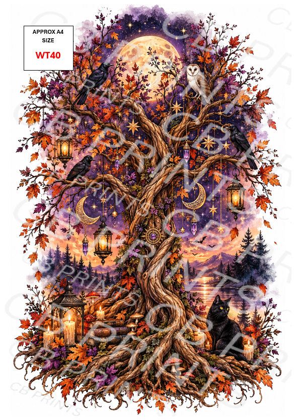 Mystical gothic Decoupage Paper Print WT40 – Mulberry Paper