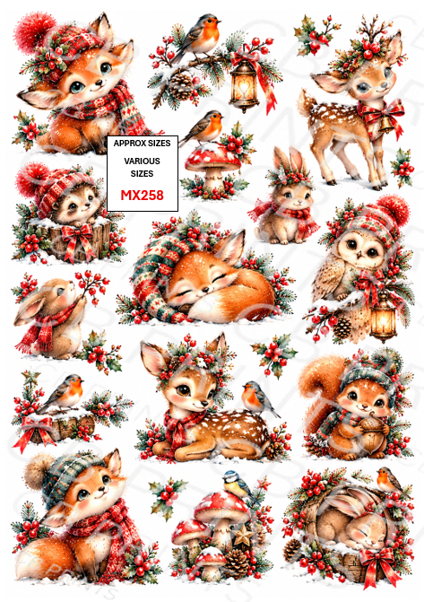 Mixed Animal Decoupage Print MX258 | Mulberry Paper