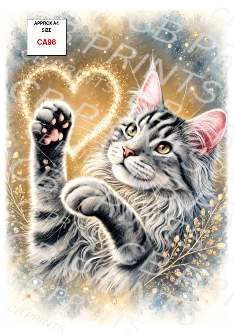Cat Decoupage Paper Print CA96 | Mulberry Paper