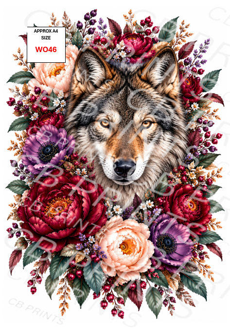 Wolf Decoupage Print WO46 | Mulberry Paper