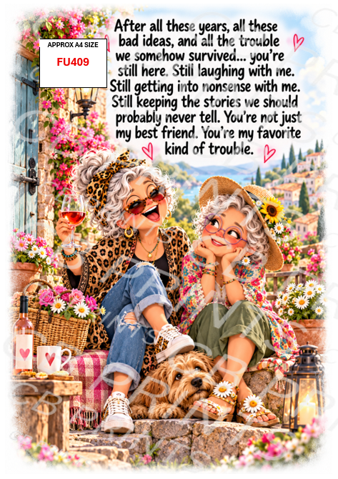 Funny Decoupage Print FU409 | Mulberry Paper