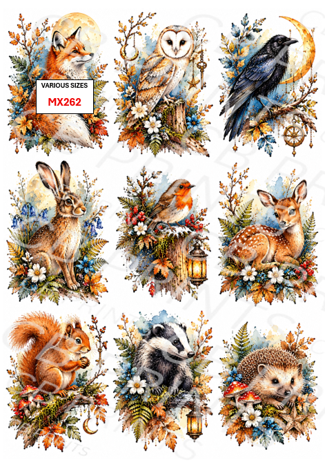 Mixed Animal Decoupage Print MX262 | Mulberry Paper